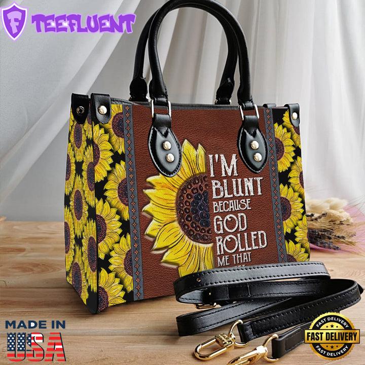 Faith Sunflower Funny Leather Bag Christ Gifts Leather Bags