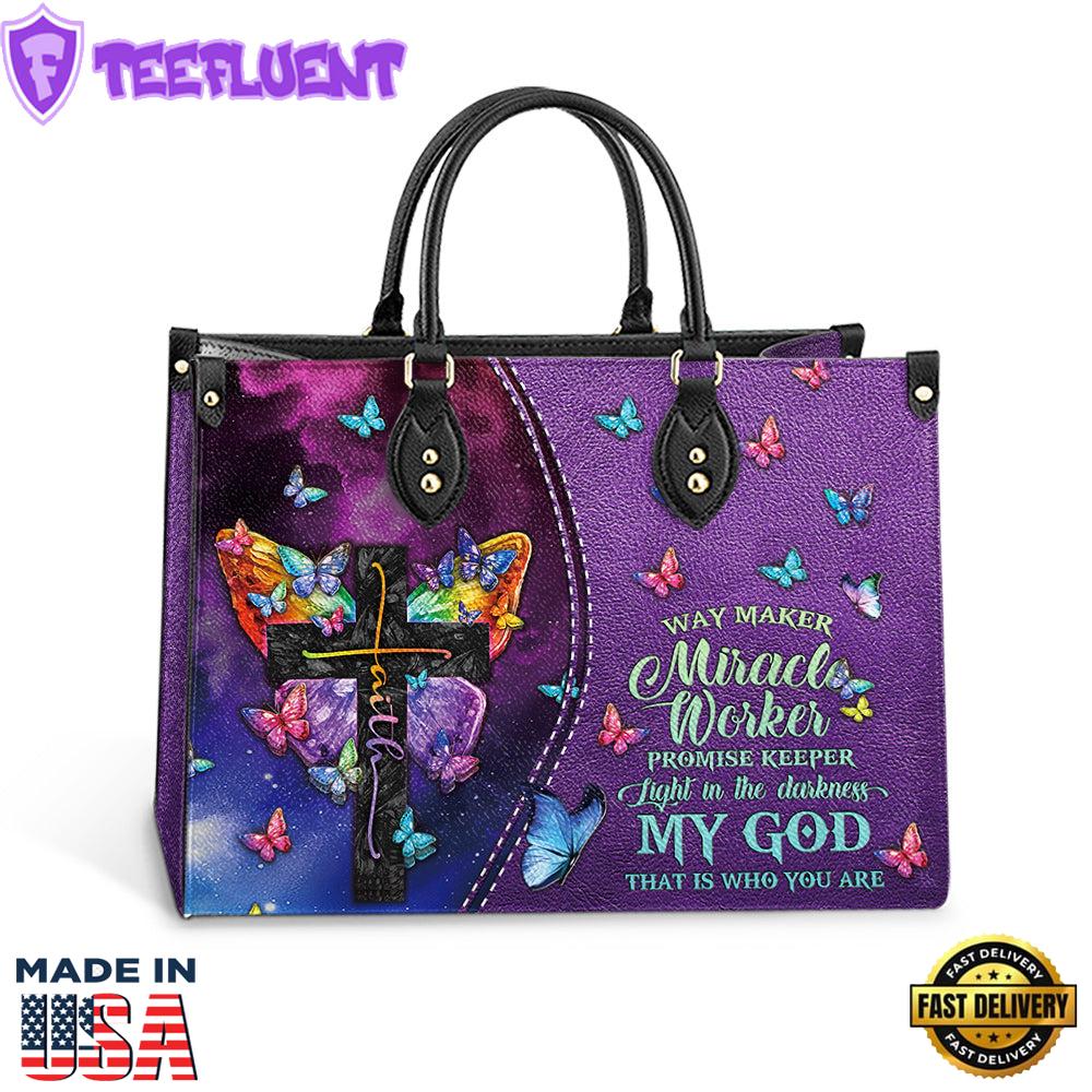 Faith Way Maker 2 Leather Bag Christ Gifts Leather Bags