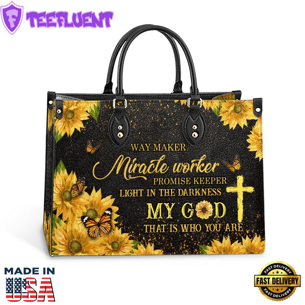 Faith Way Maker 3 Leather Bag Christ Gifts Leather Bags
