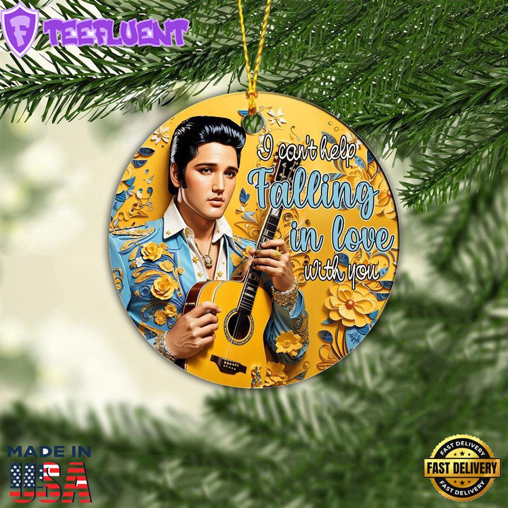 Fall For Elvis Presley He Never Leaves Ornament