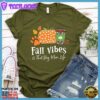 Fall Vibes And Dog Mom Life Colored T-Shirt