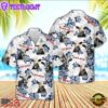 Farm Hawaiian Shirt, Black Baldy American White Flowers Pattern Hawaiian Shirt, Cow Hawaiian Shirt
