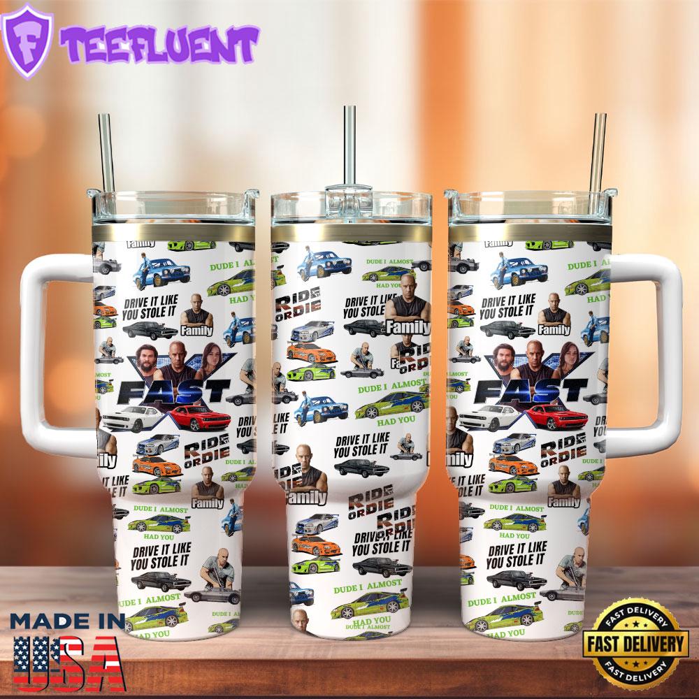 Fast And Furious Movie Custom Stanley Quencher 40oz Stainless Steel Tumbler With Handle