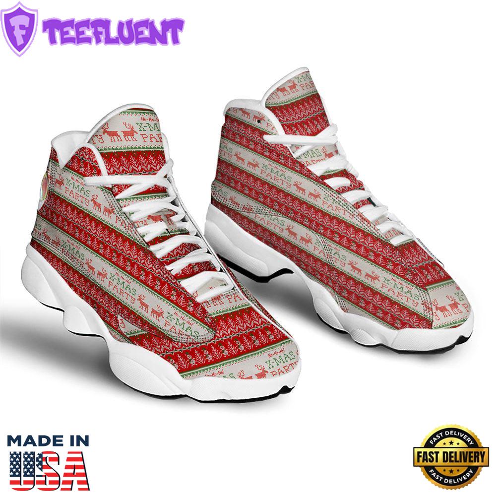 Festive Christmas Knitted Print Pattern Jd13 Shoes For Men Women