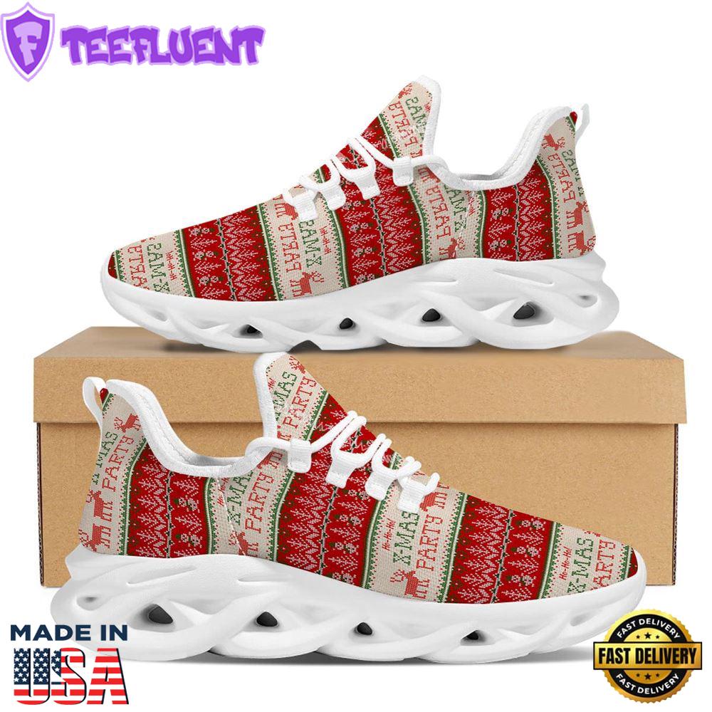 Festive Christmas Knitted Print Pattern White Max Soul Shoes