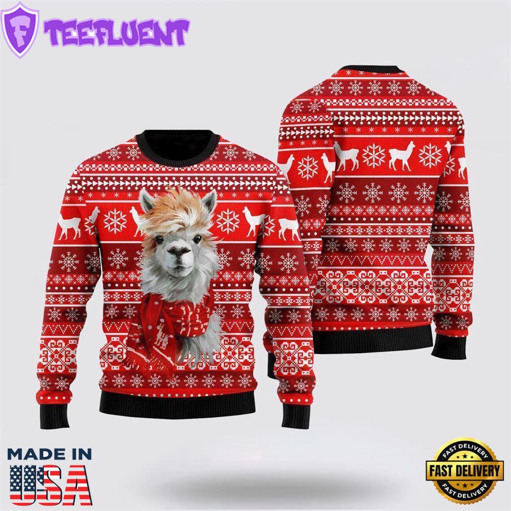 Festive Llama Xmas Ugly Christmas Sweater
