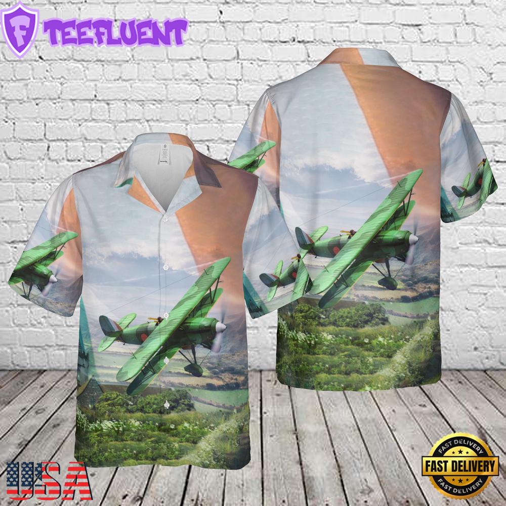 Fighter Aircraft St Patrick's Day Hawaiian Shirt