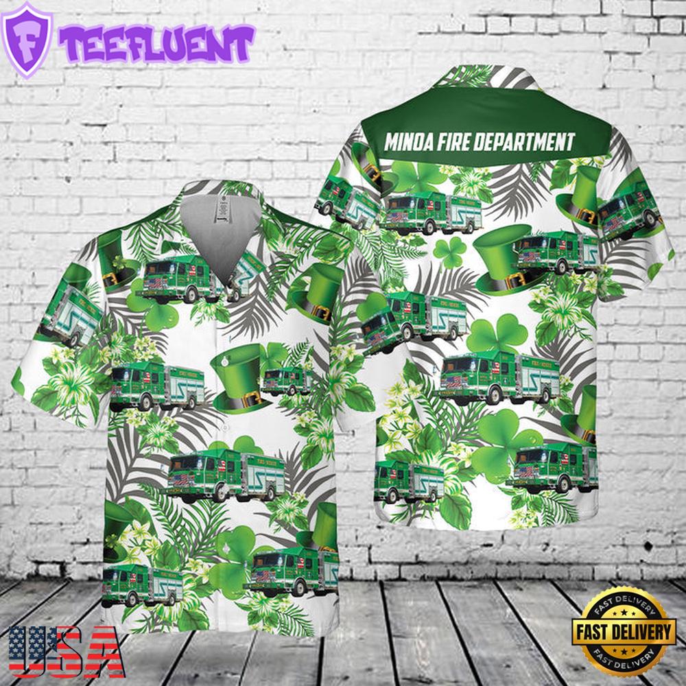Fire Department St. Patrick'S Day Hawaiian Shirt