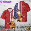 Firefighter Santa Flag Christmas Hawaiian Shirt