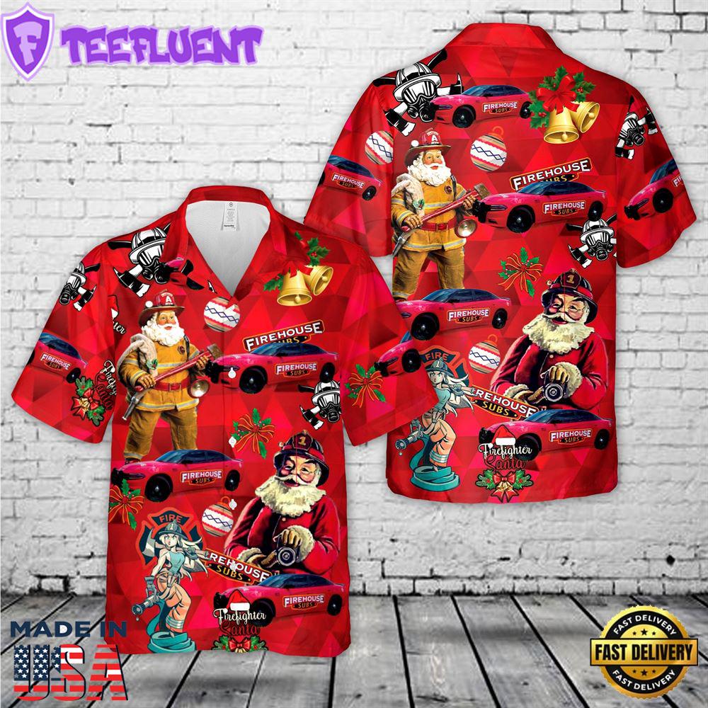 Firehouse Subs Christmas Hawaiian Shirt