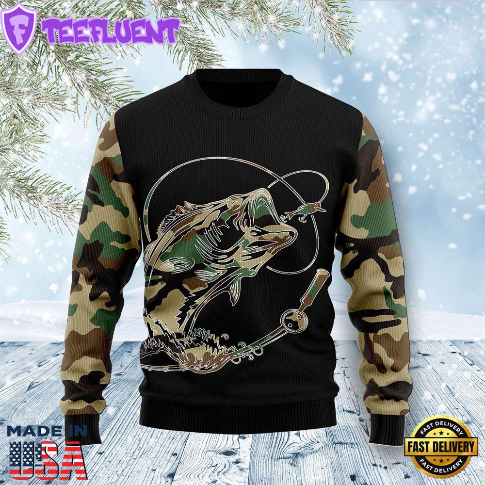 Fishing Dad Ugly Christmas Sweater