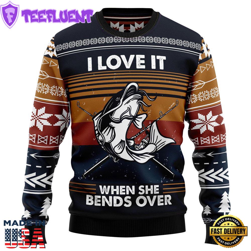 Fishing I Love It Ugly Christmas Sweater