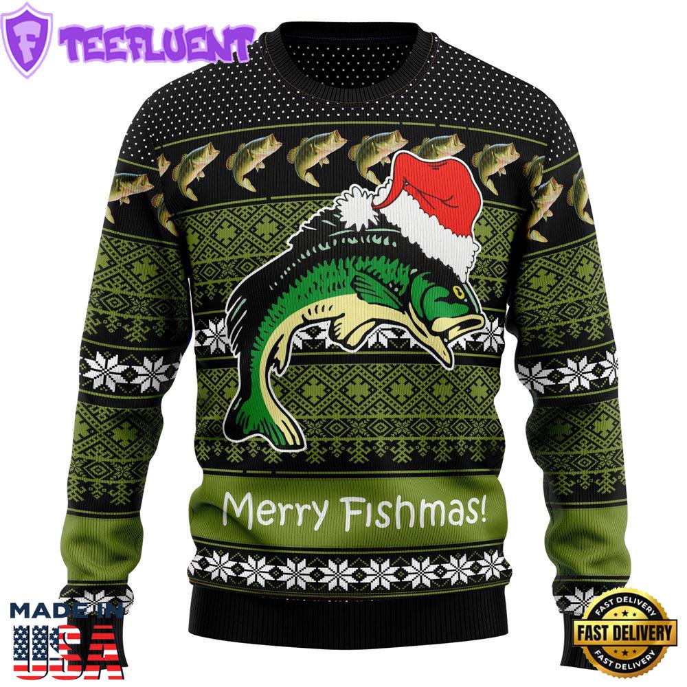 Fishing Merry Fishmas Ugly Christmas Sweater