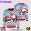 Flag Santa Claus Pattern Ugly Christmas Sweater For Men And Women