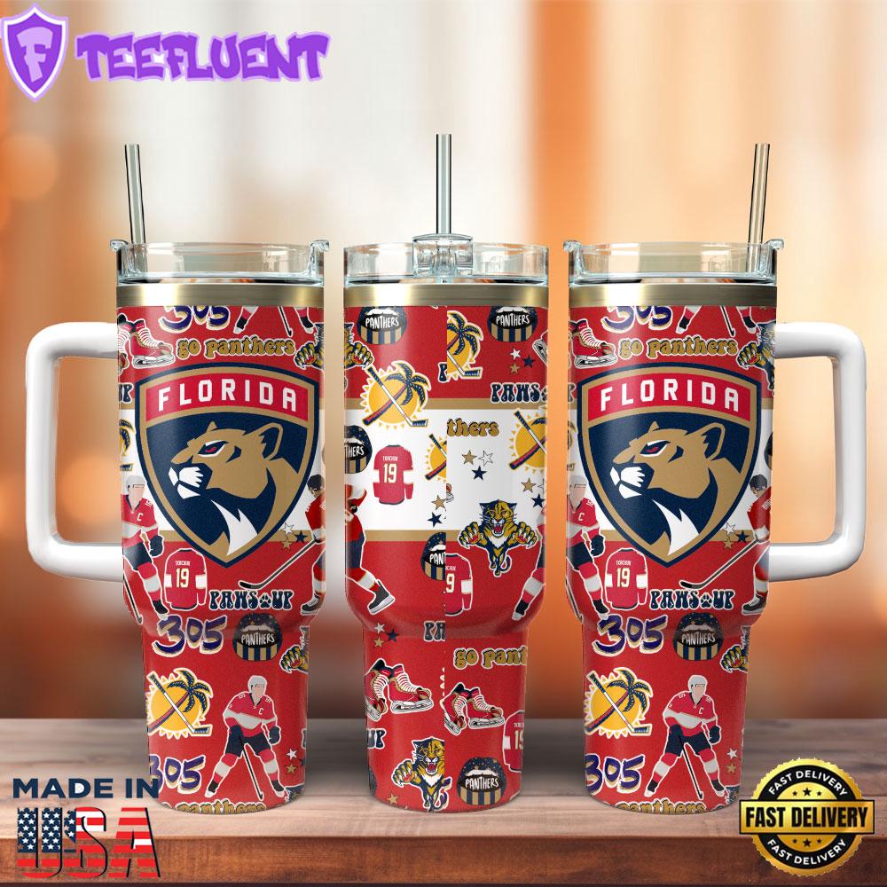 Florida Panthers NHL Ice Hockey Sport Custom Stanley Quencher 40oz Stainless Steel Tumbler