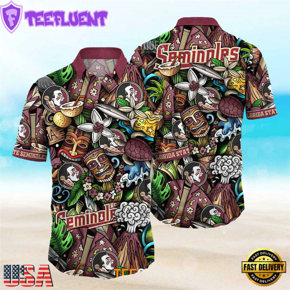 Florida State Seminoles Ncaa Mens Floral Special Design Hawaiian Shirt