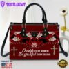 Flower Cherish Every Moment Be Grateful Every Second Leather Handbag Christ Gifts Leather Bags