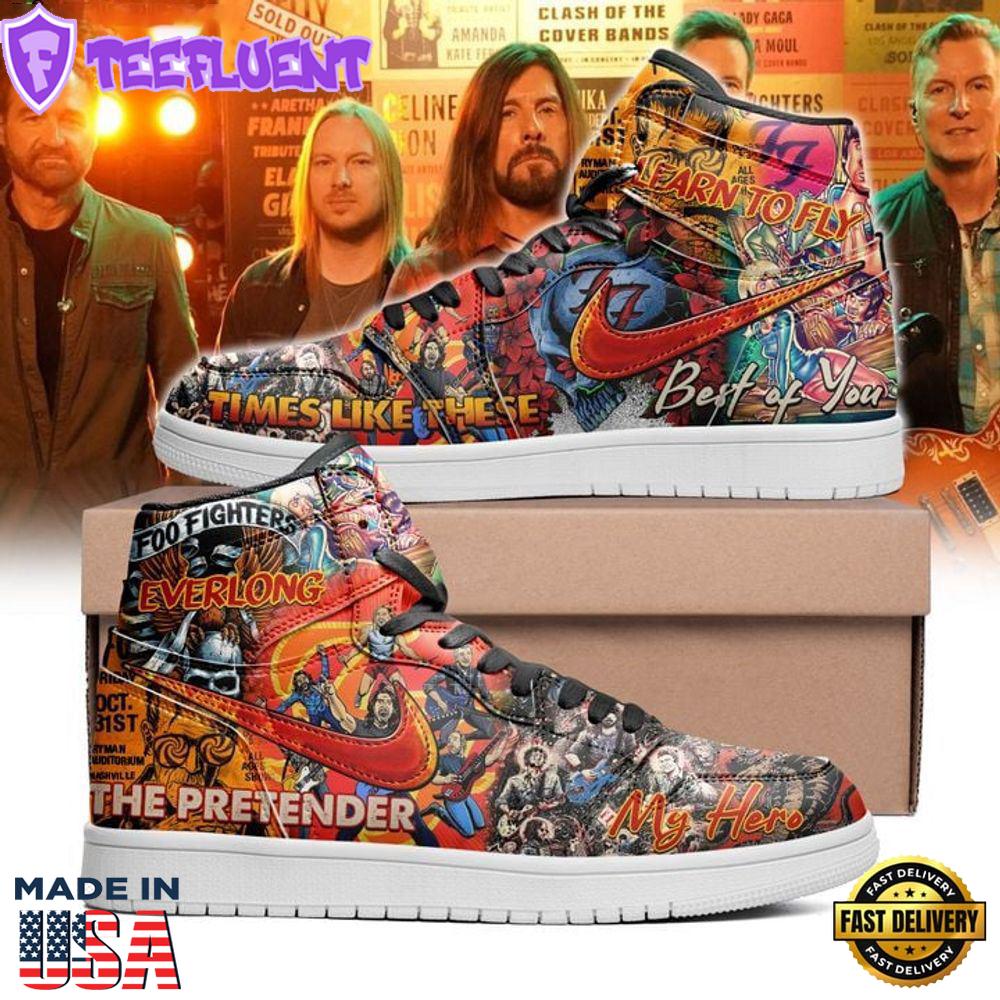 Foo Fighters Learn To Fly Everlong Custom Air Jordan 1 Sneakers