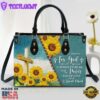 For God Has Given Us A Spirit Of Power And Of Love Sunflower Leather Bag Christ Gifts Leather Bags
