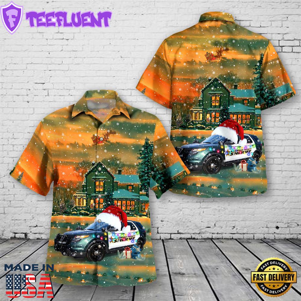 Fort Lauderdale, Florida, Broward County Sheriffs Office K-9 Ford Police Interceptor Utility Christmas Hawaiian Shirt