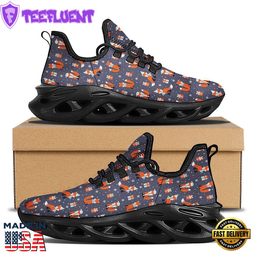 Fox Christmas Print Pattern Black Max Soul Shoes