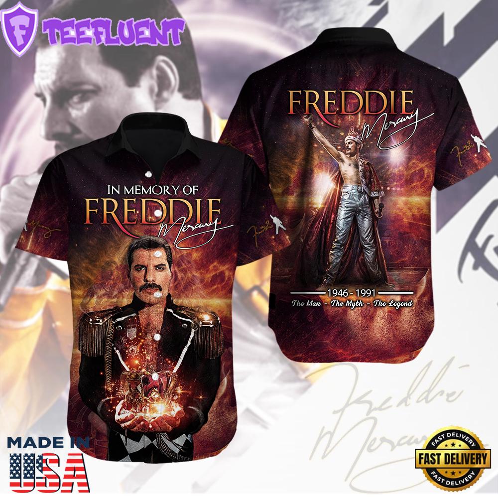 Freddie Mercury Short Sleeve Dress Shirt For Fans