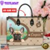 French Bull Dog Duccy Dog Lover Leather Handbag