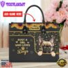 French Bull Dog Just A Girl Who Loves Dogs Leather Handbag