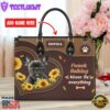 French Bull Dog Kisses Fix Everything Leather Handbag