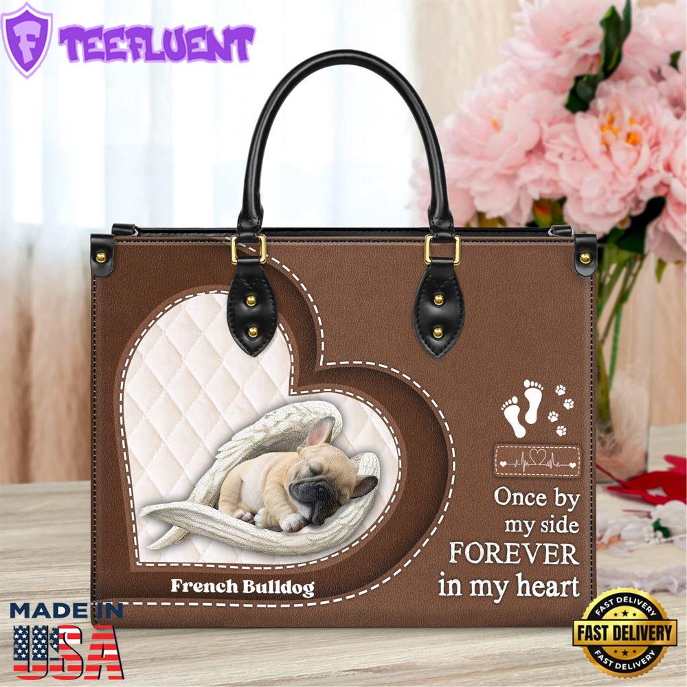 French Bulldog Forever In My Heart Leather Bag