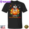 Frenchie Happy Hallothanksmas T-Shirt Funny Halloween Thanksgiving Christmas For Dog Lovers