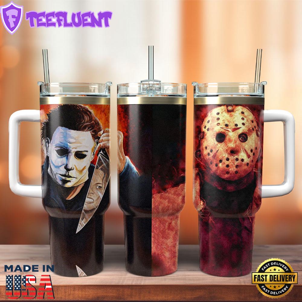 Friday The 13th Movie Custom Stanley Quencher 40oz Stainless Steel Tumbler