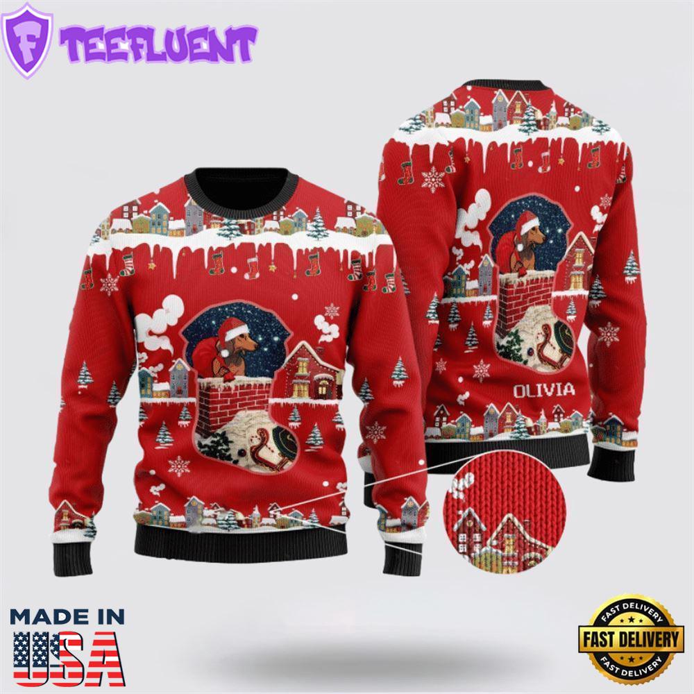 Funny Dachshund Santa Claus Christmas Ugly Christmas Sweater For Men And Women
