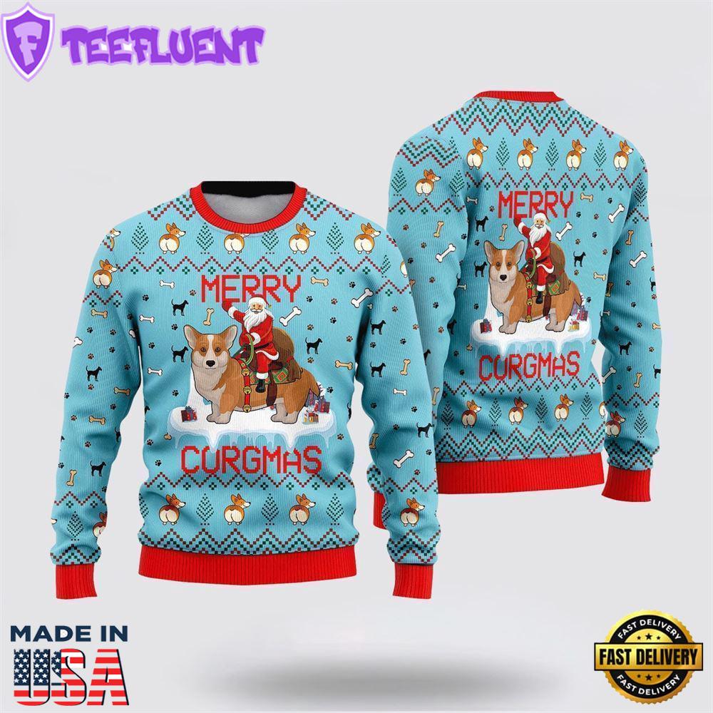 Funny Dog Merry Corgmas Ugly Christmas Sweater For Men And Women