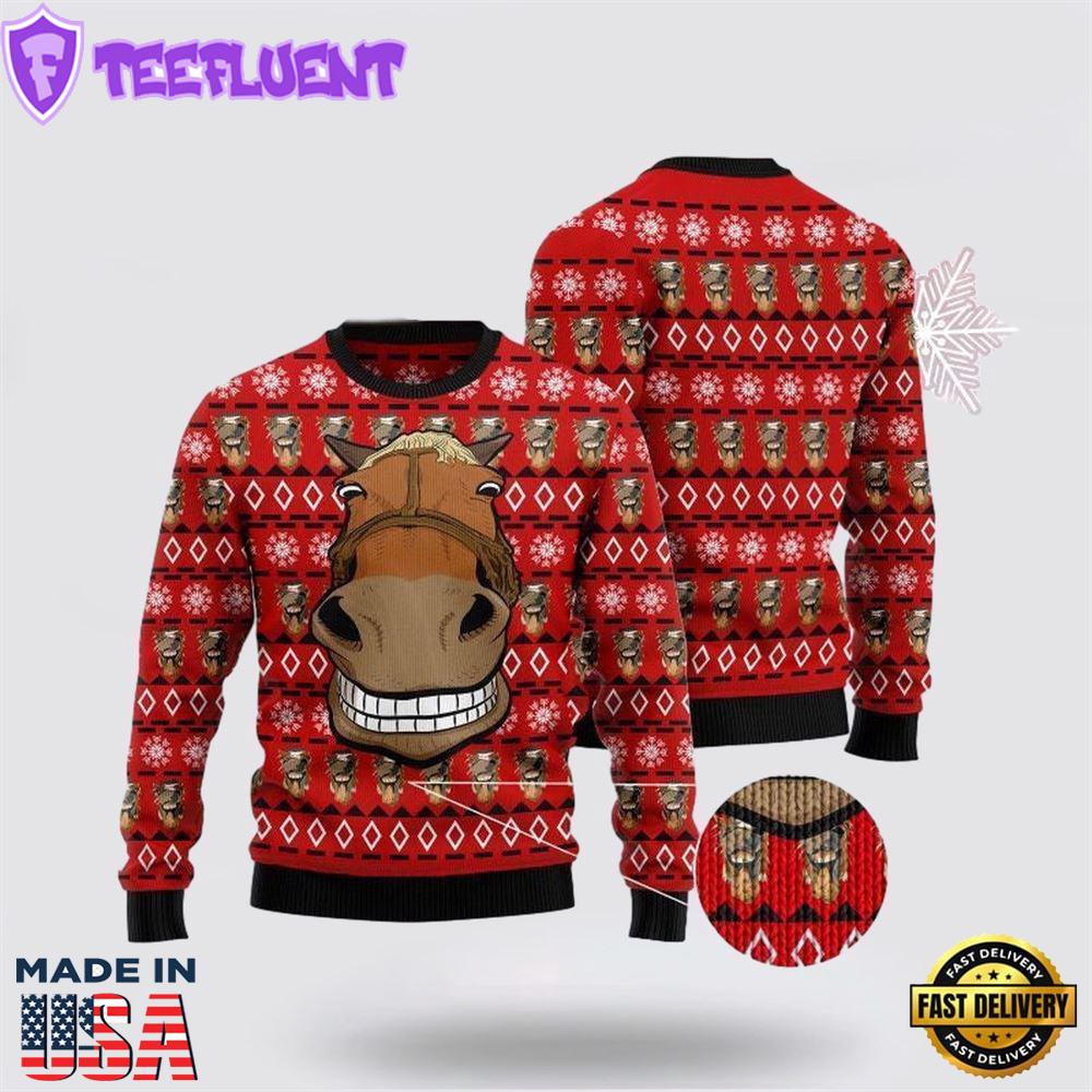 Funny Horse Face Ugly Christmas Sweater