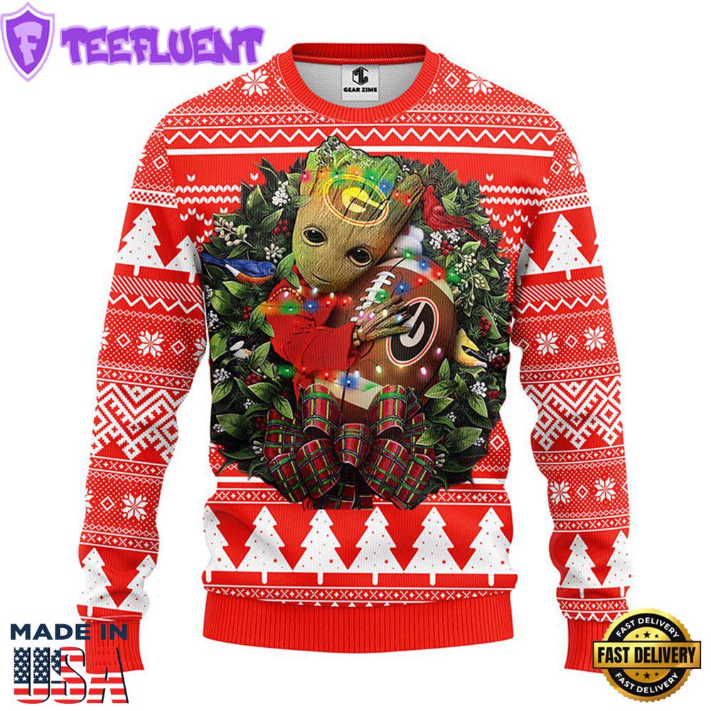 Georgia Bulldogs Groot Hug Christmas Ugly Sweater Sport For Fan