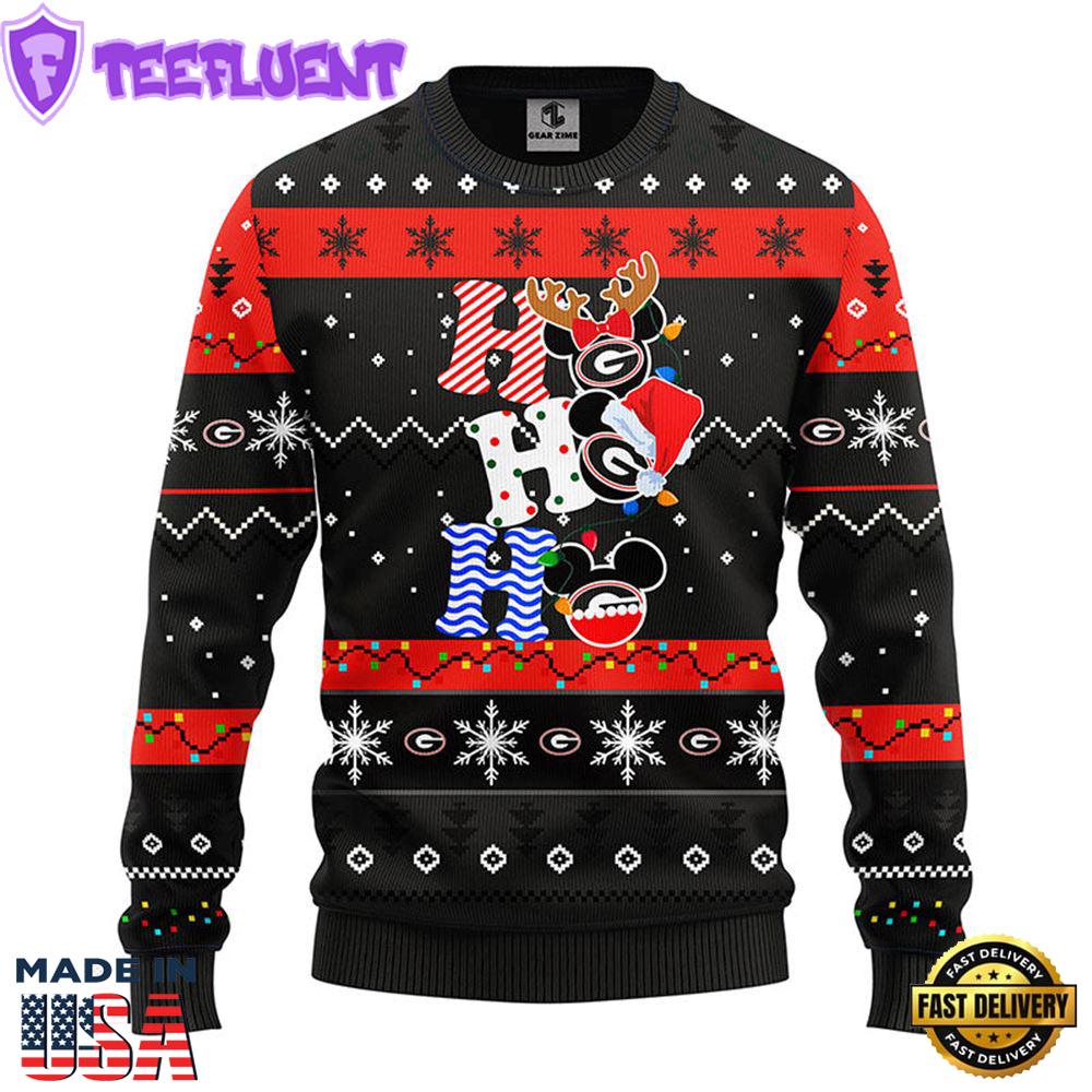 Georgia Bulldogs Hohoho Mickey Christmas Ugly Sweater