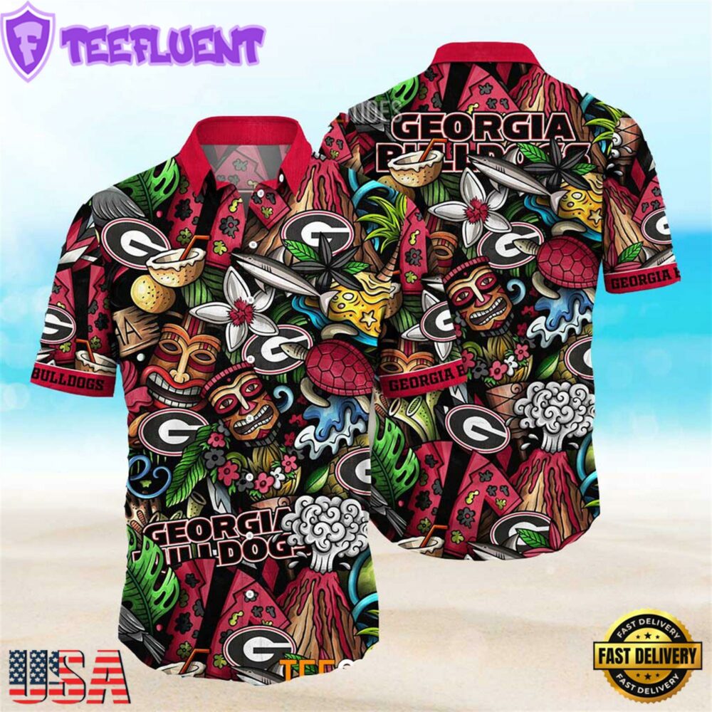 Georgia Bulldogs Ncaa Mens Floral Special Design Hawaiian Shirt