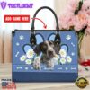German Shorthaired Pointer Dog Lover Leather Bag With Daisy Flowers