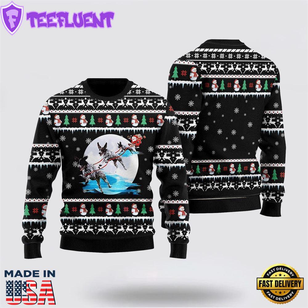 German Shorthaired Pointer Santa On Highway Ugly Christmas Sweater For Men And Women