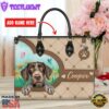 German Wirehaired Pointer Dog Duccy Dog Lover Leather Handbag