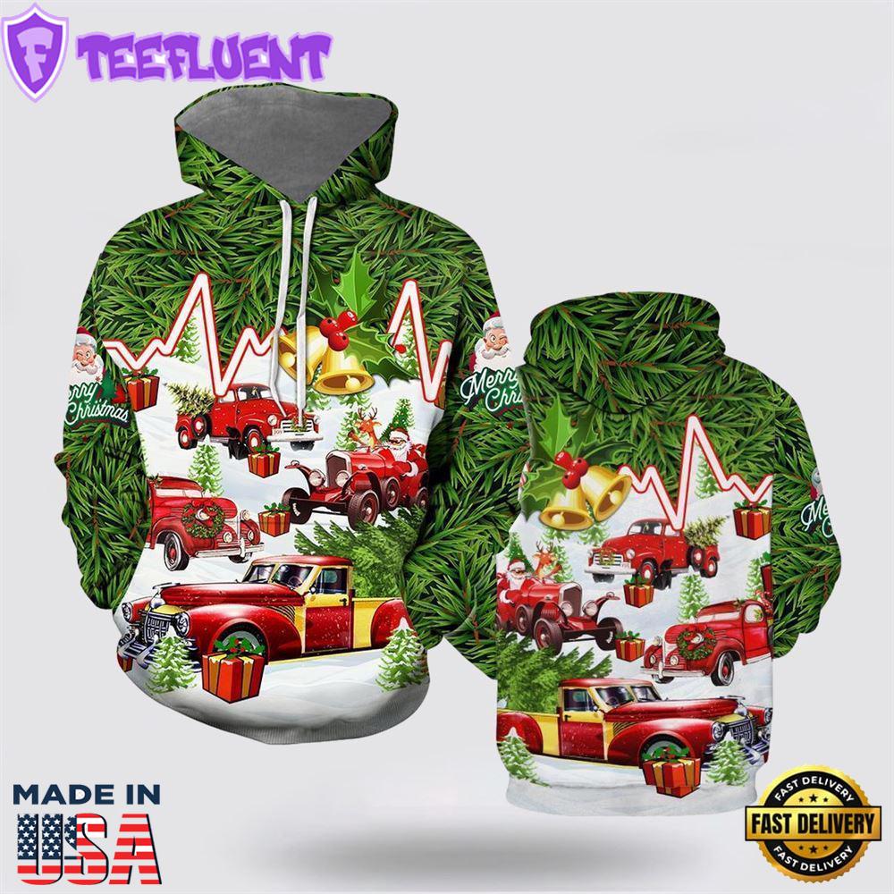 Get A Tree With Santa On Christmas All Over Print 3D Hoodie