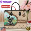 Giant Schnauzer Dog Duccy Dog Lover Leather Handbag