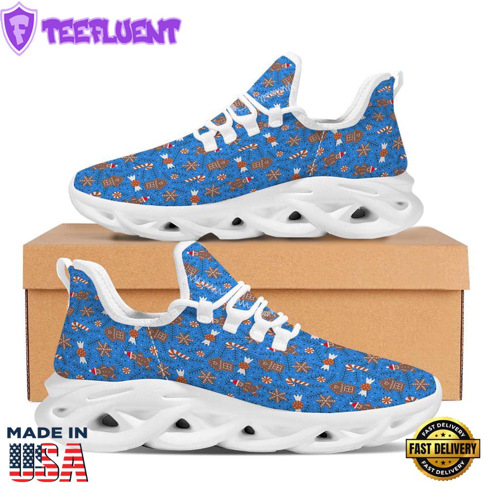 Gingerbread Man Christmas Print Pattern White Max Soul Shoes