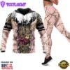 Girl All Over Print Leggings Hoodie Set Outfit For Women