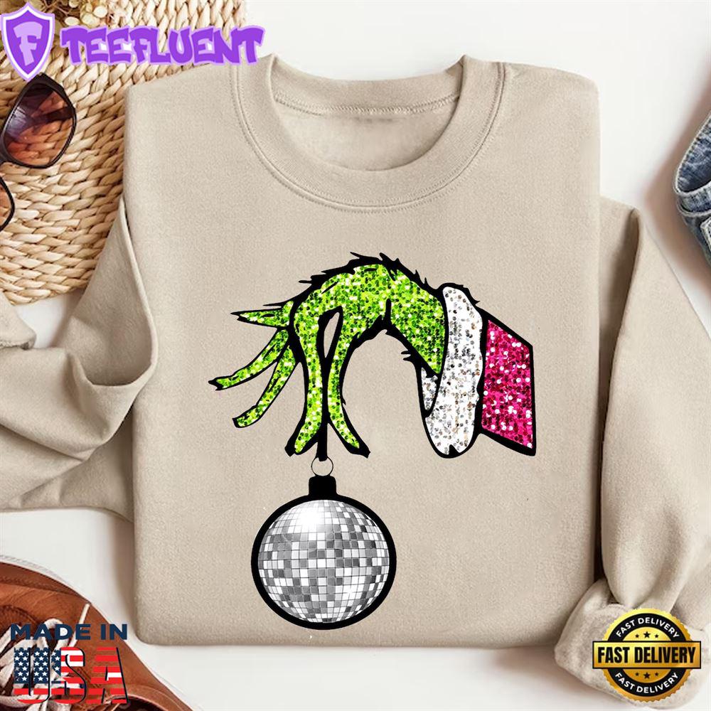 Glitter Grinch Hand Christmas Shirt