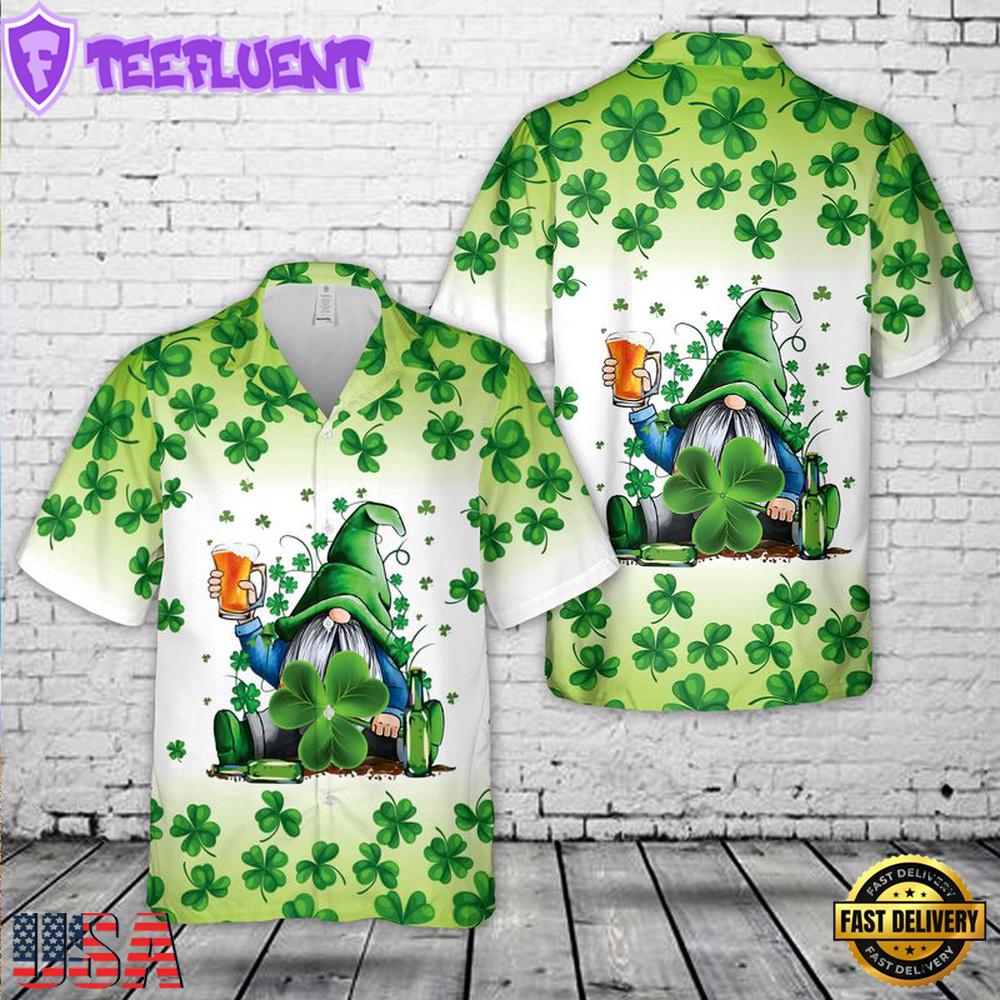 Gnomies Beer St. Patrick's Day Hawaiian Shirt