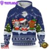Goat Christmas Blue Knit Snowchristmas Hoodie All Over Print