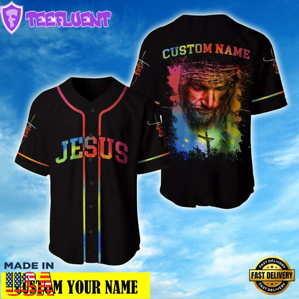 God Colorful Cross Custom Baseball Jersey