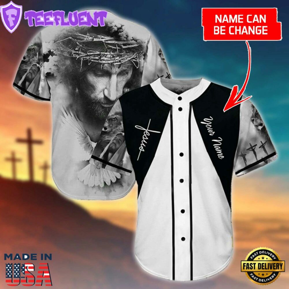 God Dove Jesus Cross Custom Baseball Jersey